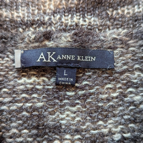Large Anne Klein Cowl Neck Sweater Black and Grey - Picture 4 of 5